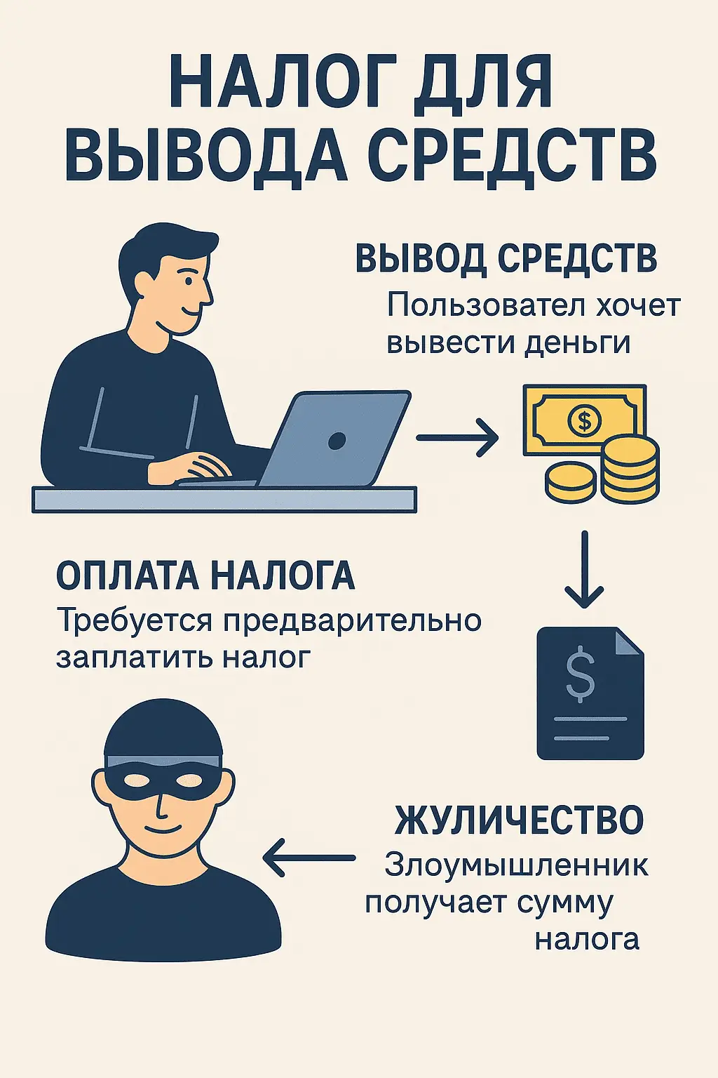 Из чего состоит схема Налог для вывода средств